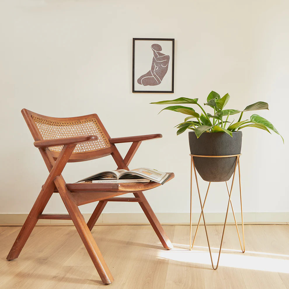 Rovena Black with Metal Stand