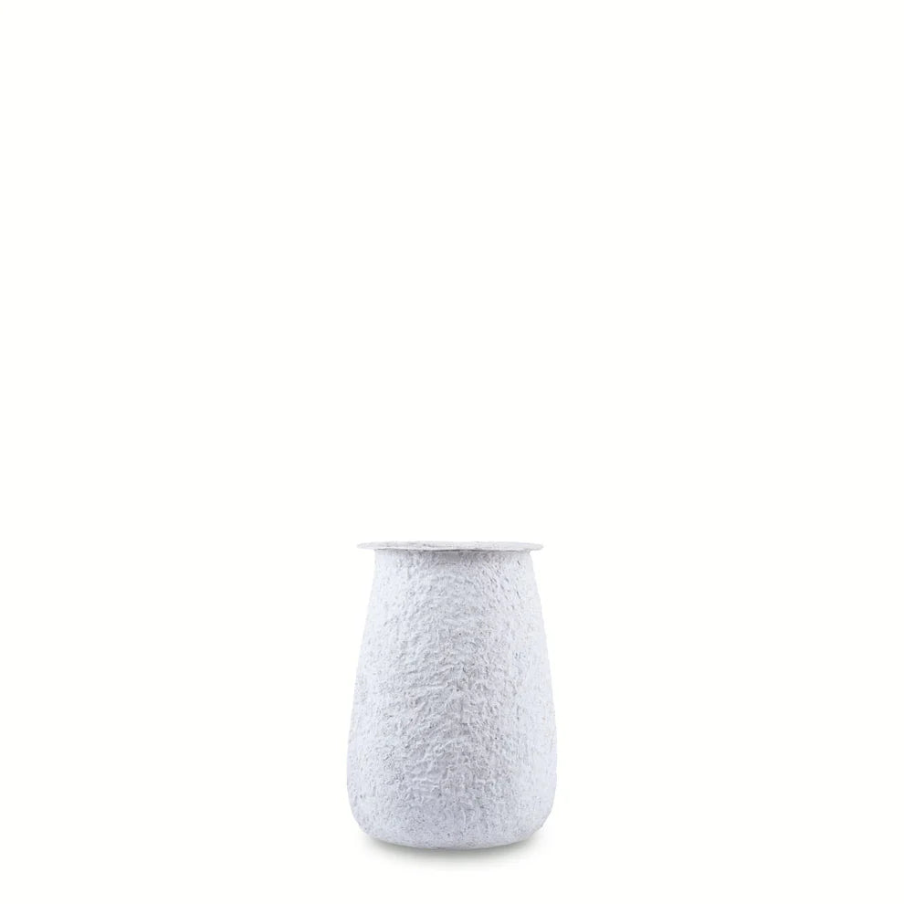Noreli Round Planter White Coral Finish