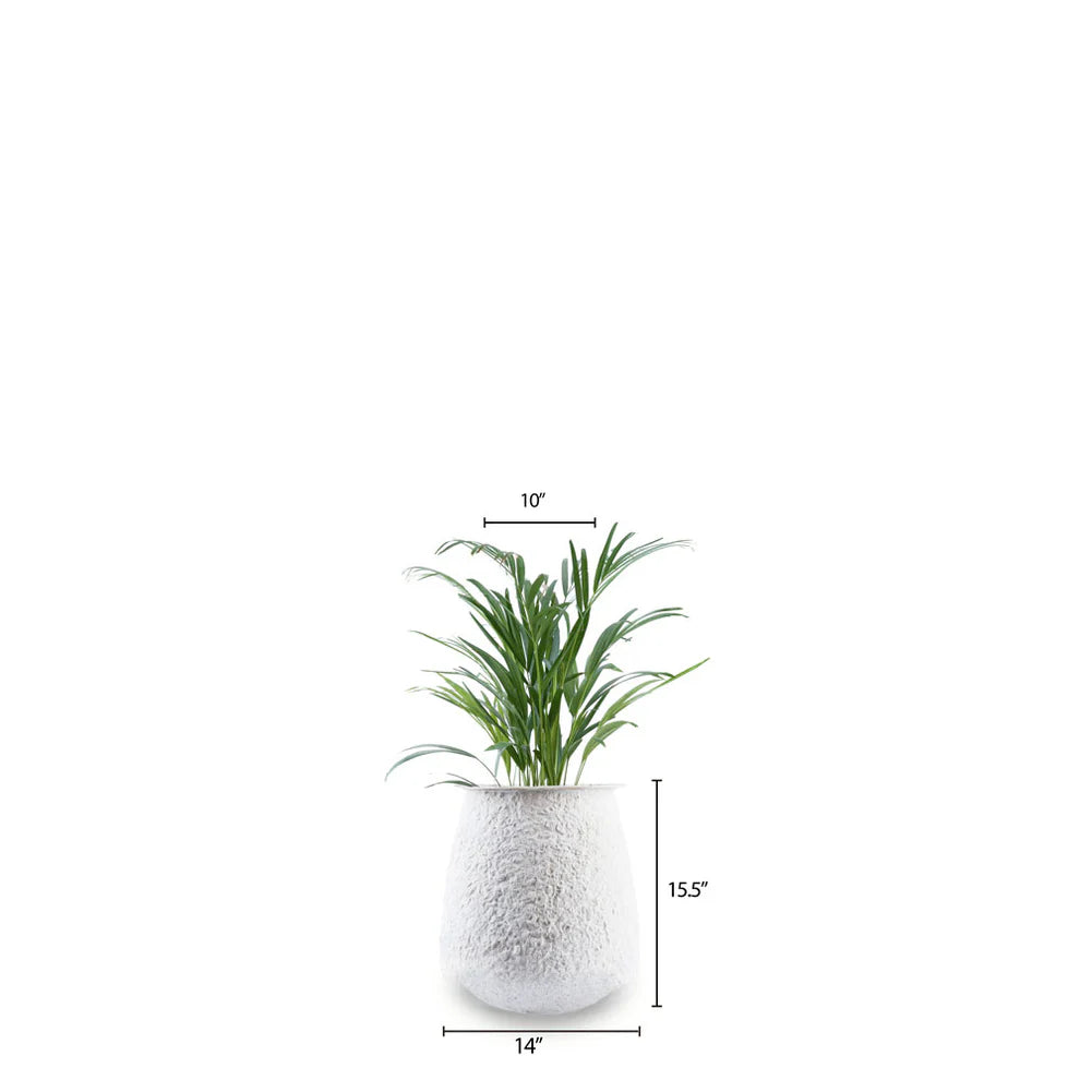Noreli Round Planter White Coral Finish