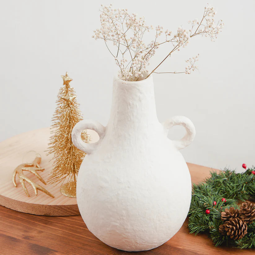 Delmora Ceramic Vase White