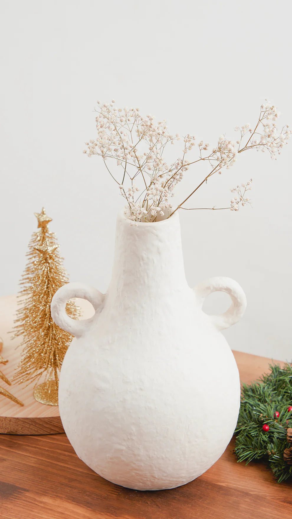 Delmora Ceramic Vase White