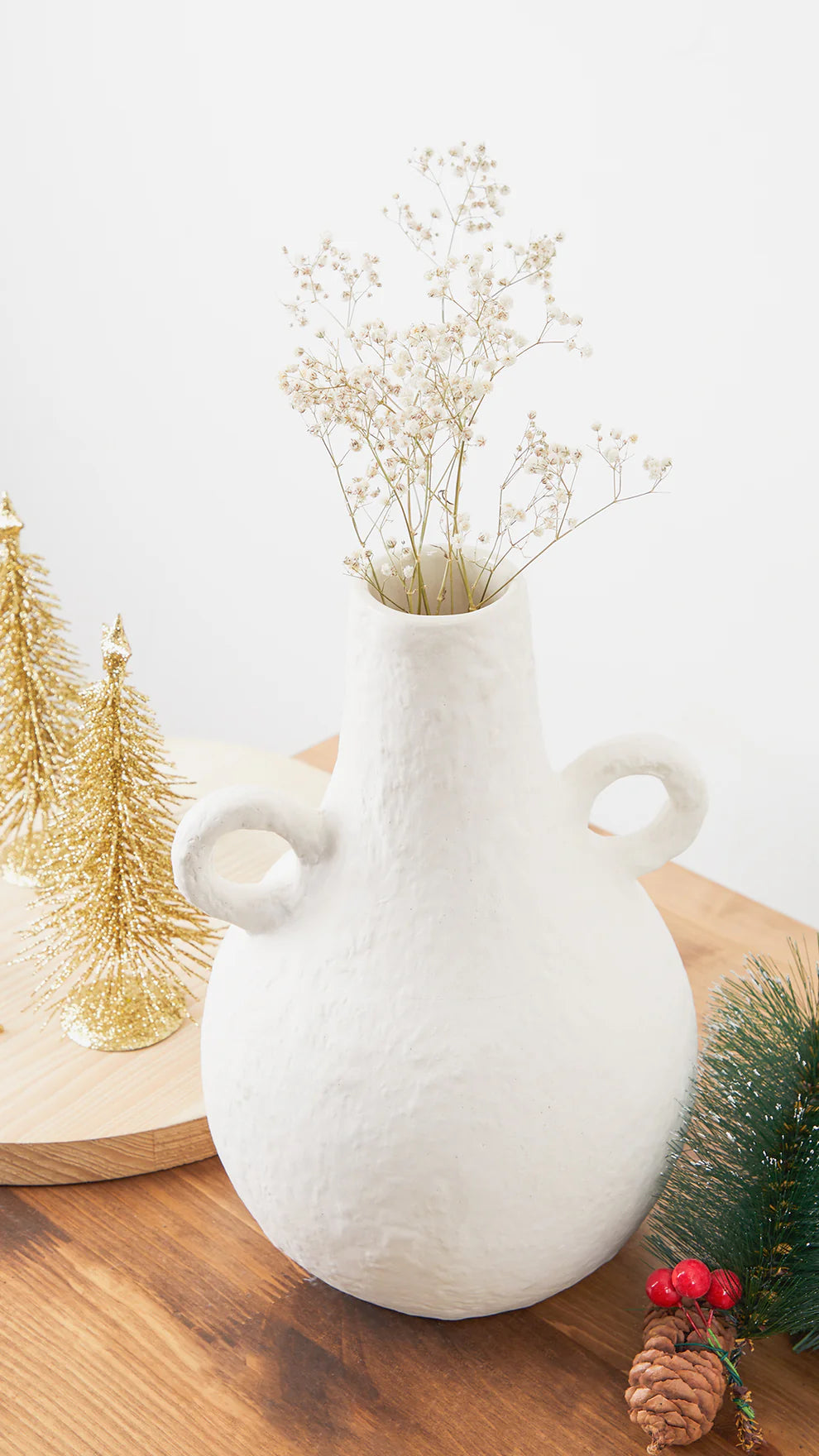 Delmora Ceramic Vase White